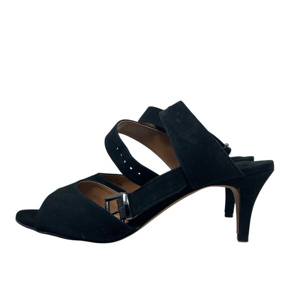 J. Renee Black Suede Open-Toe Ankle Strap Heels – Womens 11W (Soncino) - Picture 5 of 14